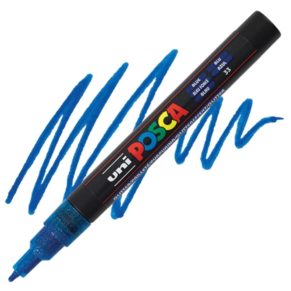 Markeri UNI Posca PC-3ML, sinine sädelusega (33)