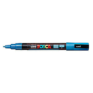 Marker UNI Posca PC-3ML, helesinine sädelustega (8)