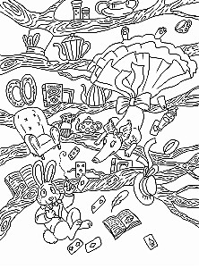 Märchenhafte Dachshunde. Kolorieren Sie 21 Illustration, inspiriert von bekannten Märchen