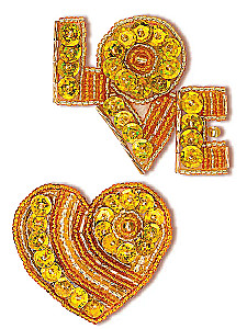 Zestaw na 2 broszki - Love i serce
