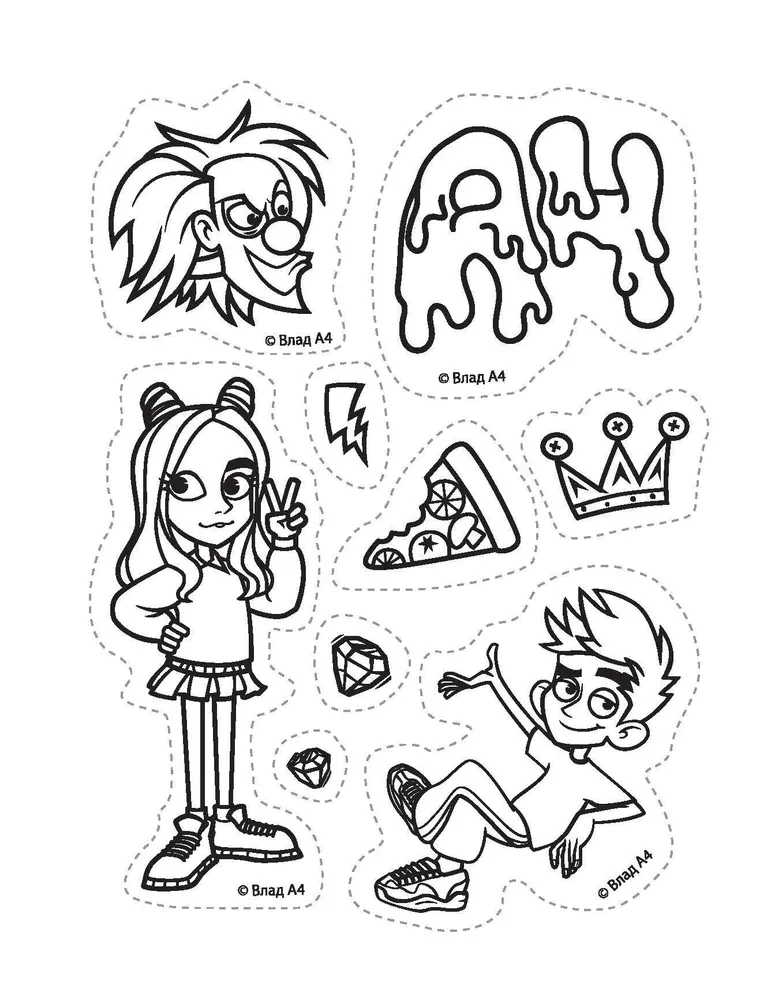 Stickerbook. Wład A4. Pomaluj, wytnij, naklej