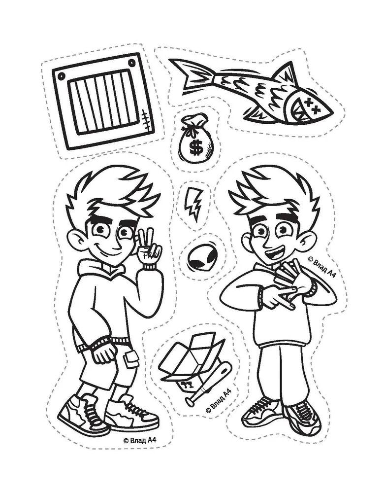 Stickerbook. Wład A4. Pomaluj, wytnij, naklej
