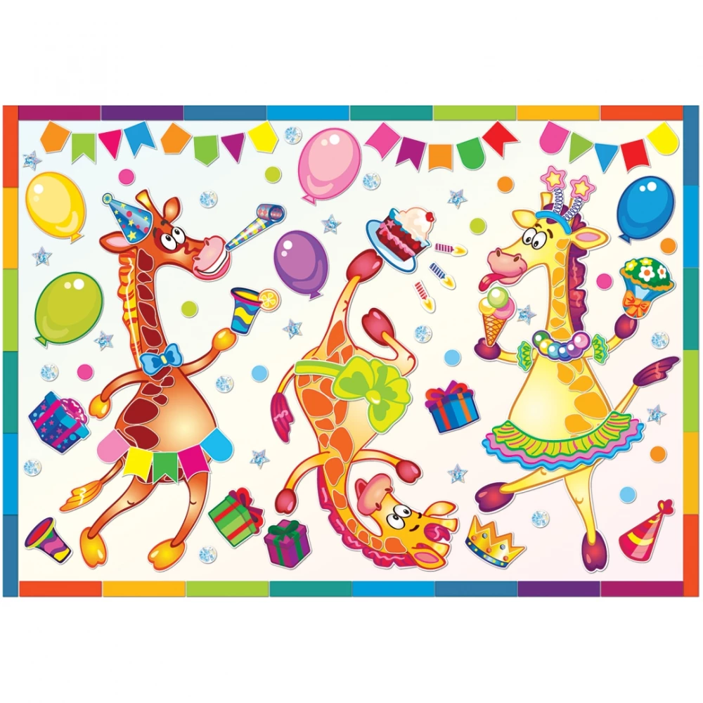 Zestaw do obrazu - Żyrafa-party (dekorowanie)