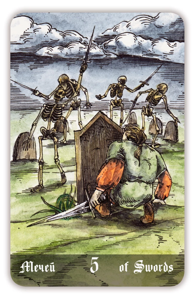 Karty wróżebne - Cmentarne Tarot. Necropolis Tarot z instrukcją (78 kart)