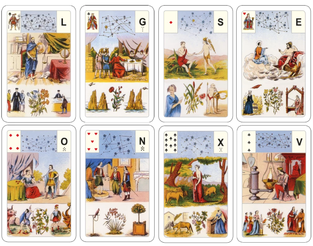 Karty wróżebne - wróżba Lenormand. Wielka talia astromitologiczna (54 karty z instrukcją)
