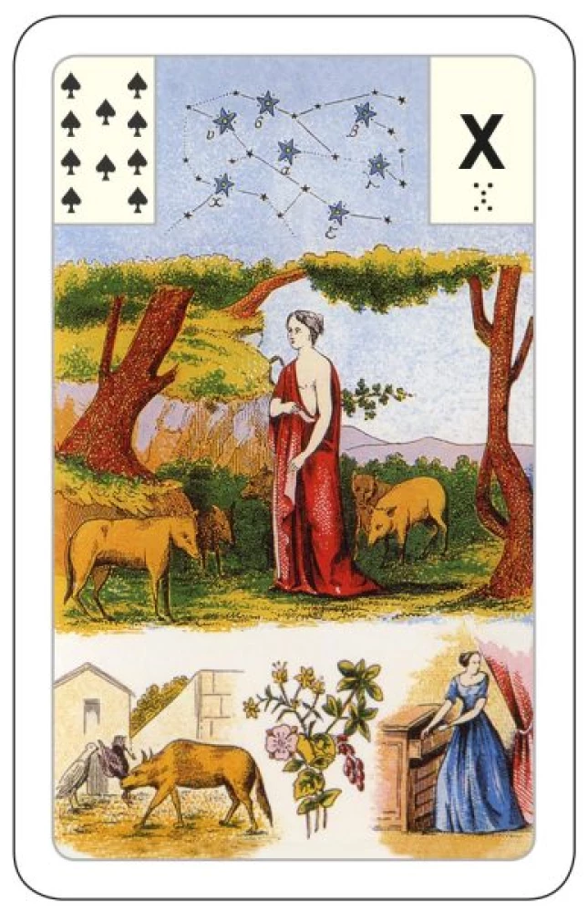 Karty wróżebne - wróżba Lenormand. Wielka talia astromitologiczna (54 karty z instrukcją)