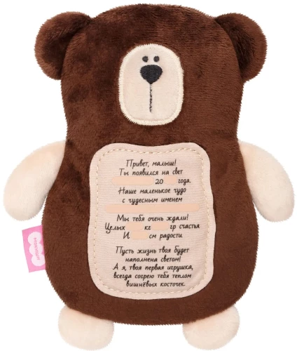 3 in 1 Toy with Cherry Pits - Bear with Birth Certificate