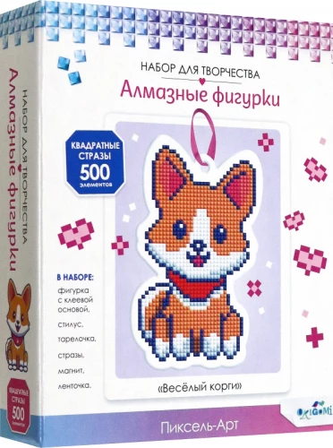 Алмазная фигурка с магнитом - Весёлый корги