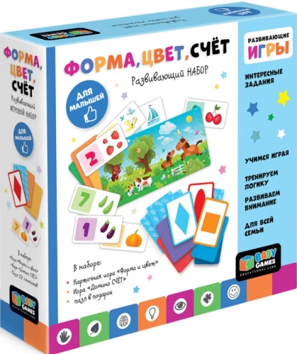 Развивающий набор - Форма, цвет, счёт + Домино