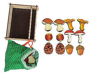 Zählmaterial in einem Beutel - Geschenke des Waldes