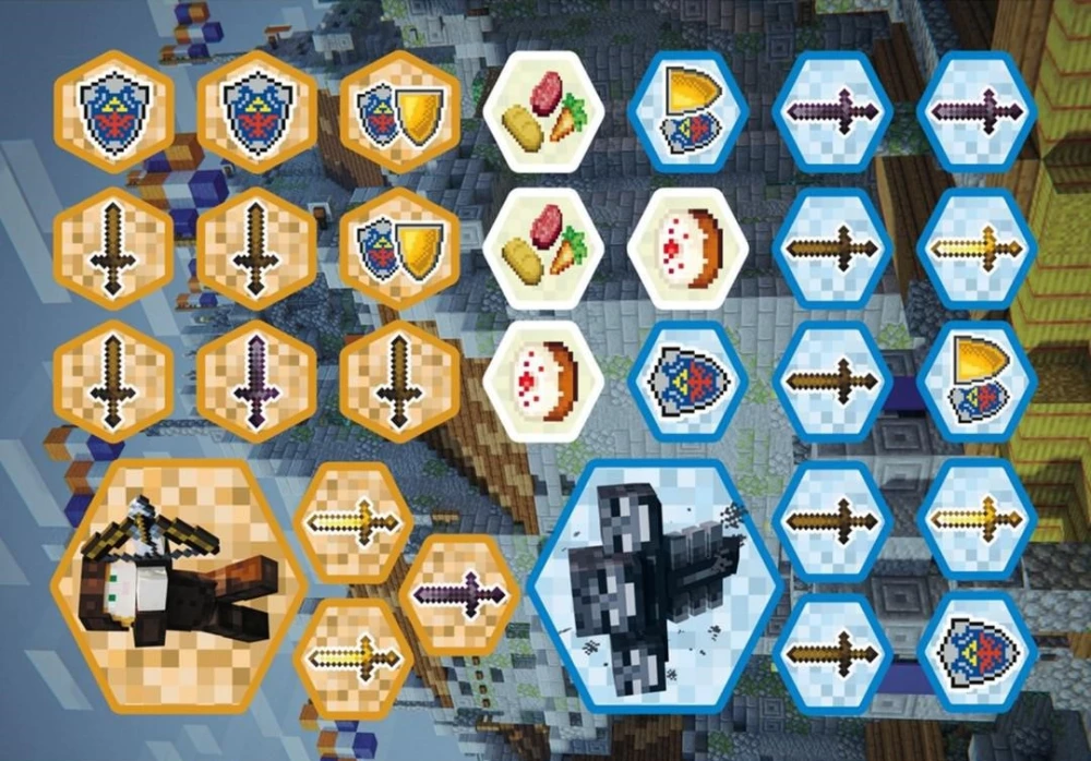 Gra planszowa - Konfrontacja. W stylu Minecraft. Walki w Netherze