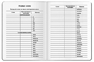 Vārdu pieraksta burtnīca. Noskaņas krāsa - sarkana