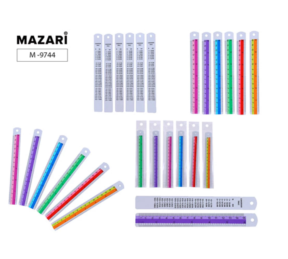 Metal Ruler, 15 cm, assorted