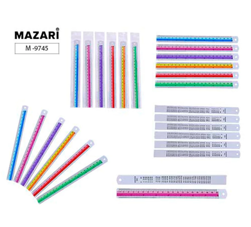 Metal Ruler, 20 cm, assorted