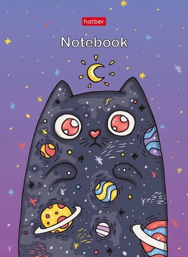 Business-Notizbuch kariert, 160 Blätter - Kosmische Katze