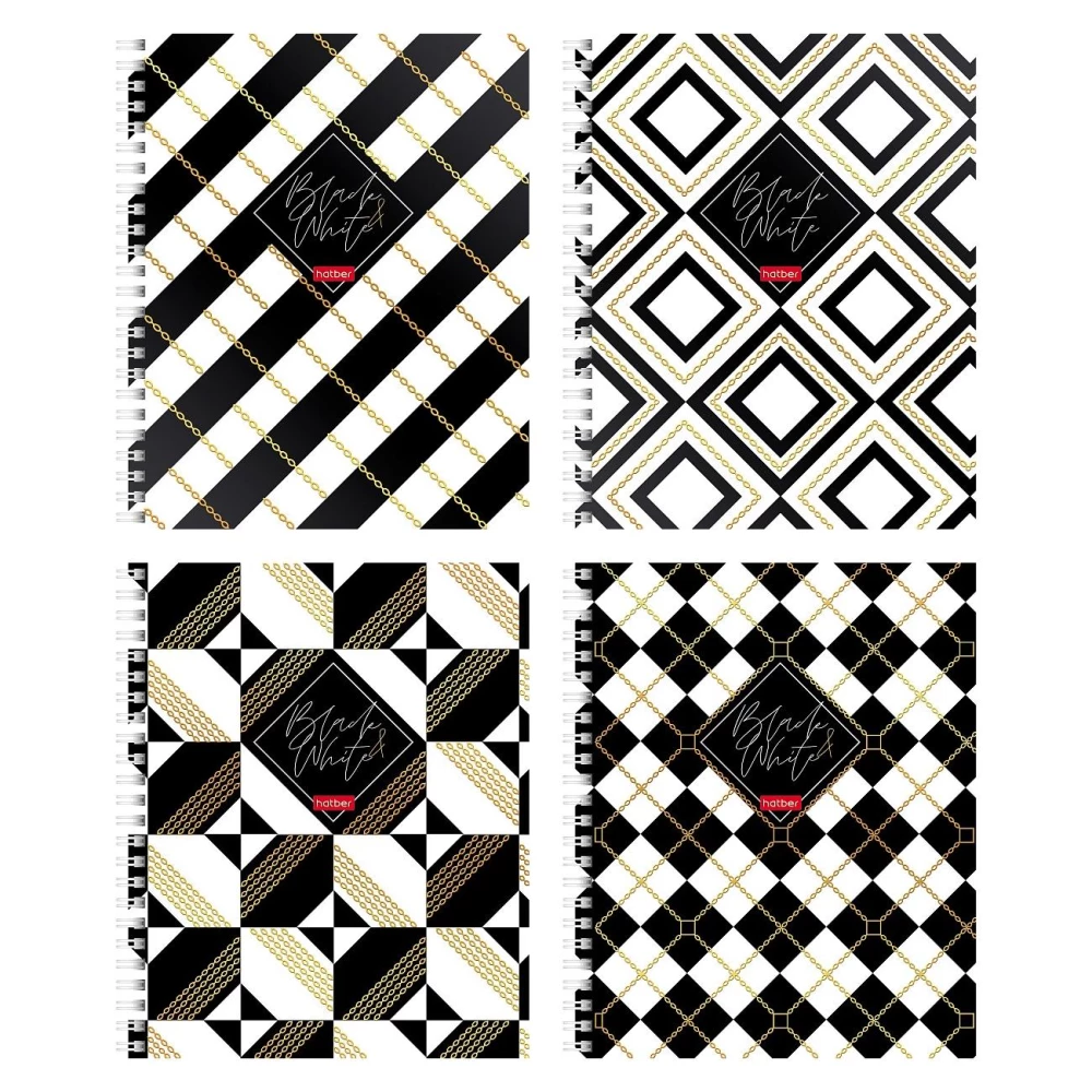Teczka w kratkę, 96 stron - Black&White, w asortymencie