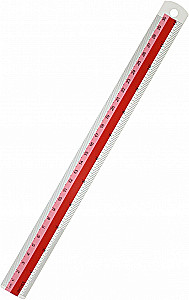 Metāla lineāls, 30 cm, ar dizainu, dažādībā