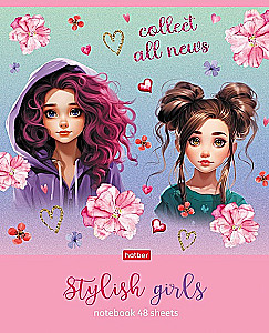 Notes w kratkę, 48 kartek - Stylowe Dziewczyny, w asortymencie