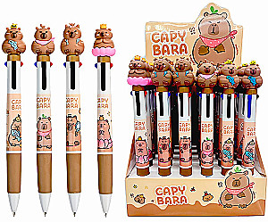 Ballpoint pen automaatne - Kapibara, 4 värvi, assortii