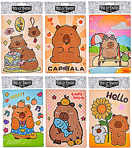 Diamantmosaik - Capybara, partielle Verlegung, assortiert