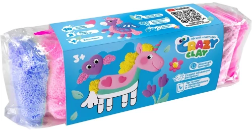 Kreatiivkomplekt kerge plastiliiniga - Crazy Clay. Ükssarvikud