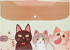 Office Folder - Kittens, plastic, with button, assorted