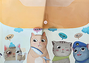 Office Folder - Kittens, plastic, with button, assorted