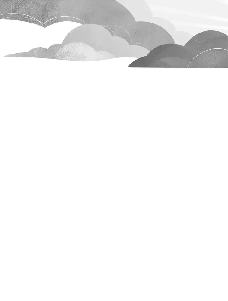 Auf dem Weg mit dem Wind. Notizbuch mit Wolken