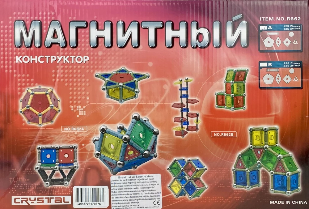 Magnetyczny konstruktor Crystal (125 elementów)