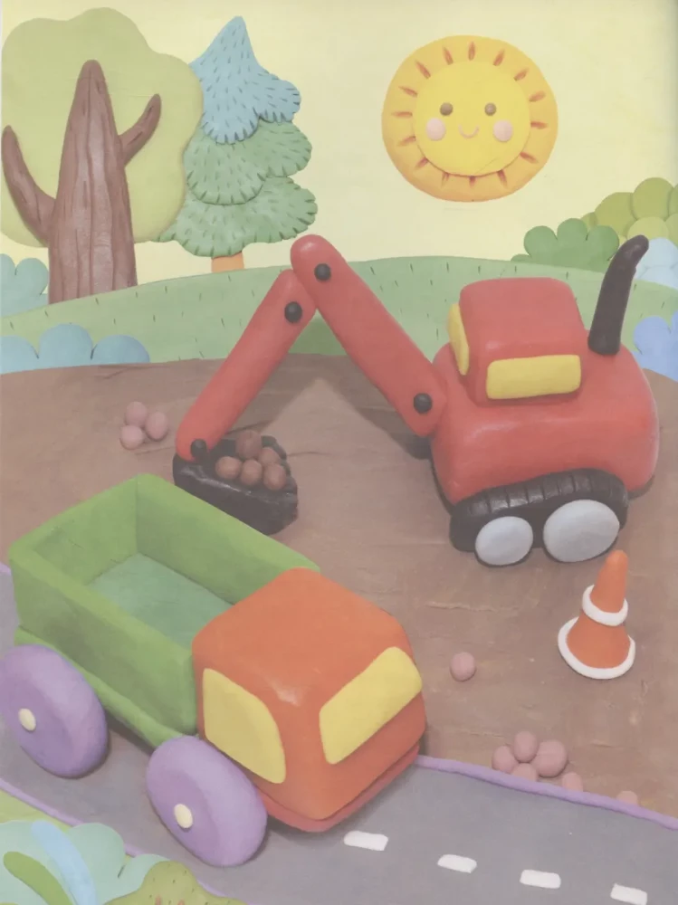 Glückliche Kindheit. Wir formen mit Plastilin
