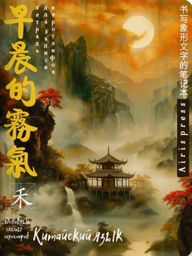 Zināšanu piezīmju grāmatiņa ķīniešu hieroglifiem (Pagoda saulrietā)