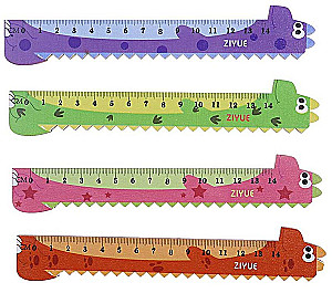 Puidust joonlaud 14 cm, 4 värvi