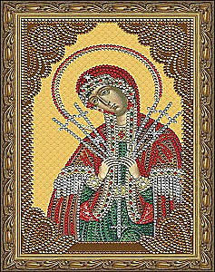 5D Diamond Mosaic with Framed - The Mother of God of the Seven Arrows