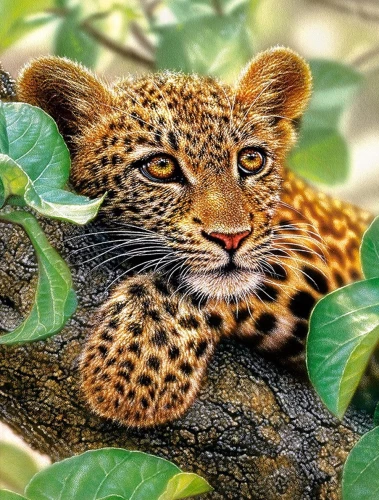 3D teemantmoosika raamiga - Leopard