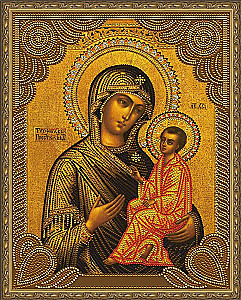 Diamond Mosaic 5D with Framed Design - Tikhvin Mother of God