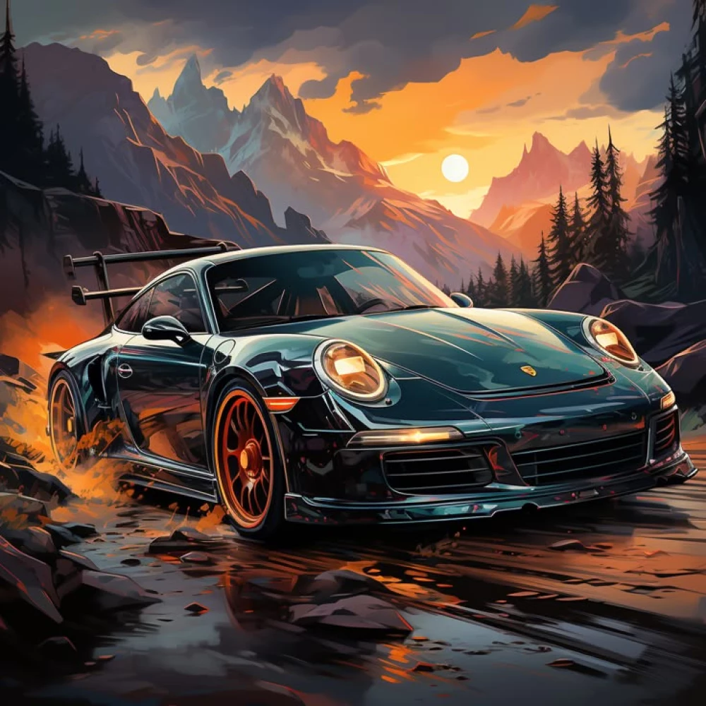 Numbrite maal - Kiirusjanu (must lõuend kuldse fooliumiga)