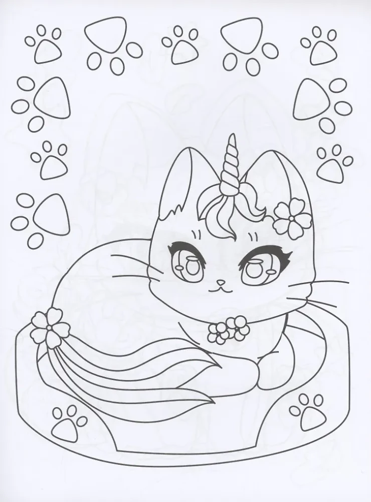 Anime spalvinimo knygos. Katės
