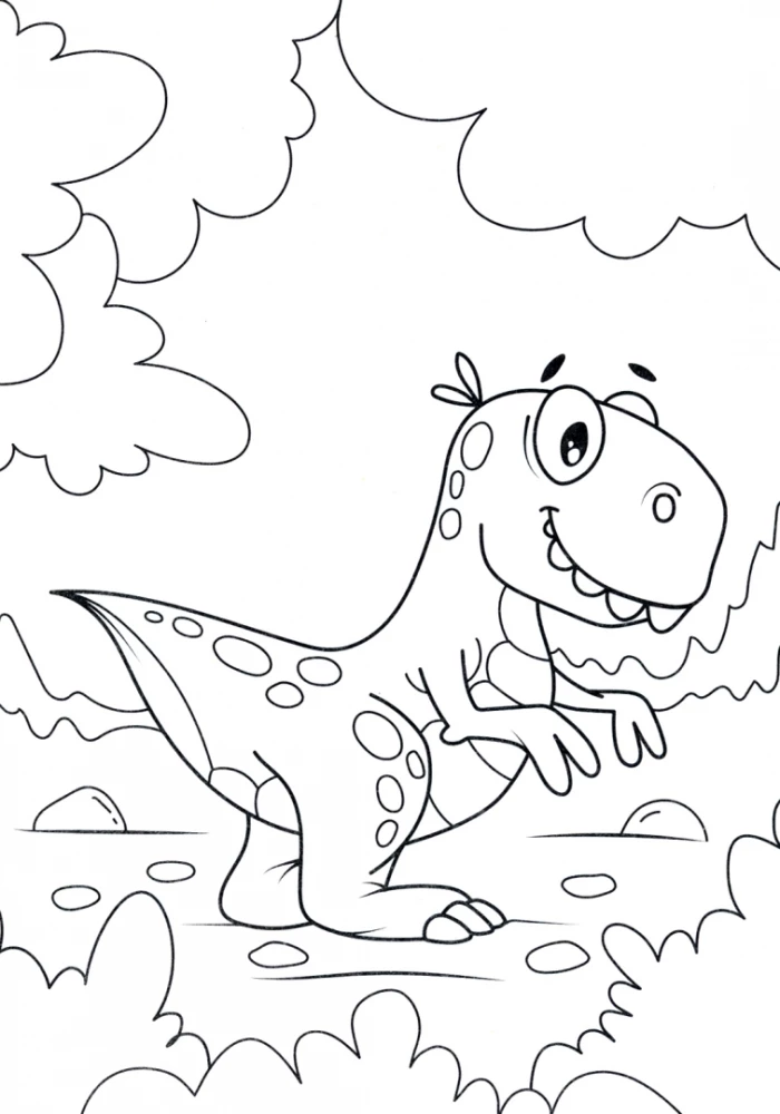 Linksmi piešiniai. Dinozauriukai