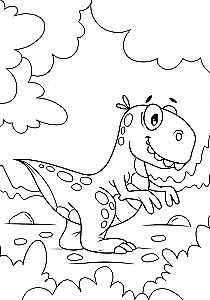 Linksmi piešiniai. Dinozauriukai