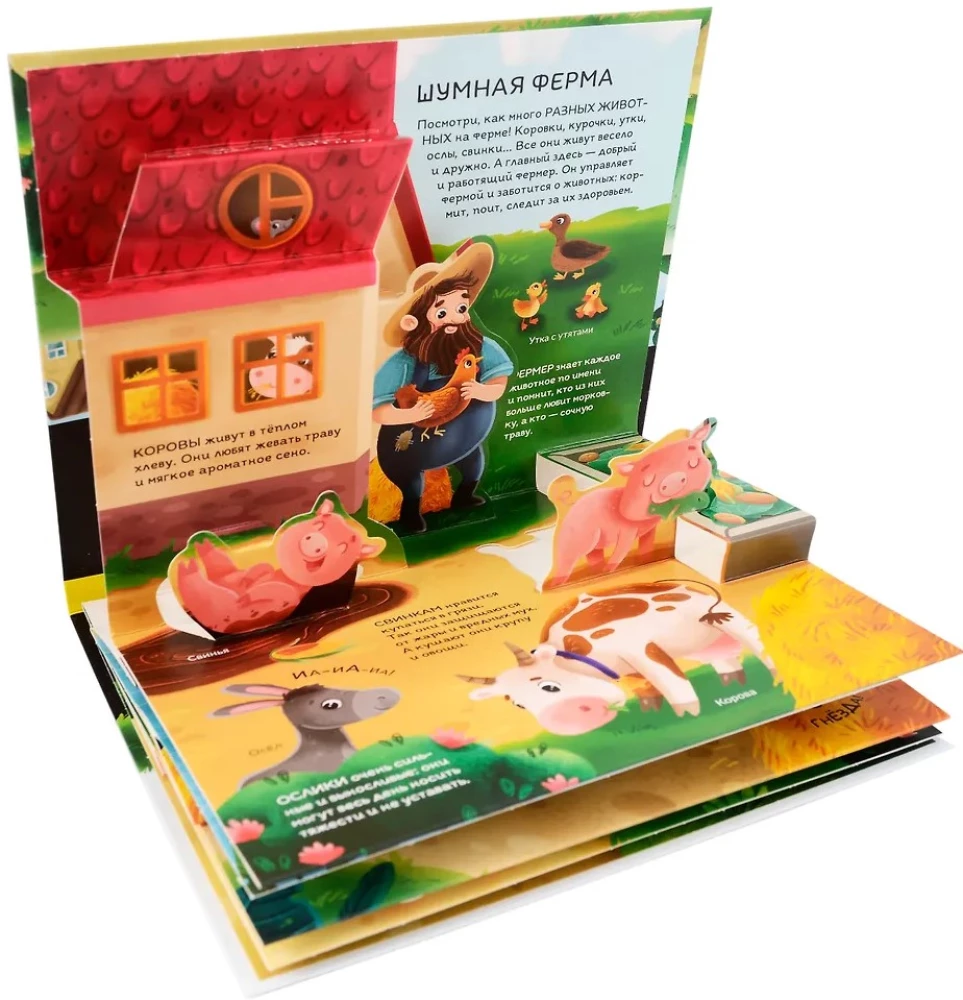 Dinosaurier. Weltraum. Maschinen. Wilde Tiere. Haustiere. Anatomie (6 Bücher mit 3D-Illustrationen POP-UP)