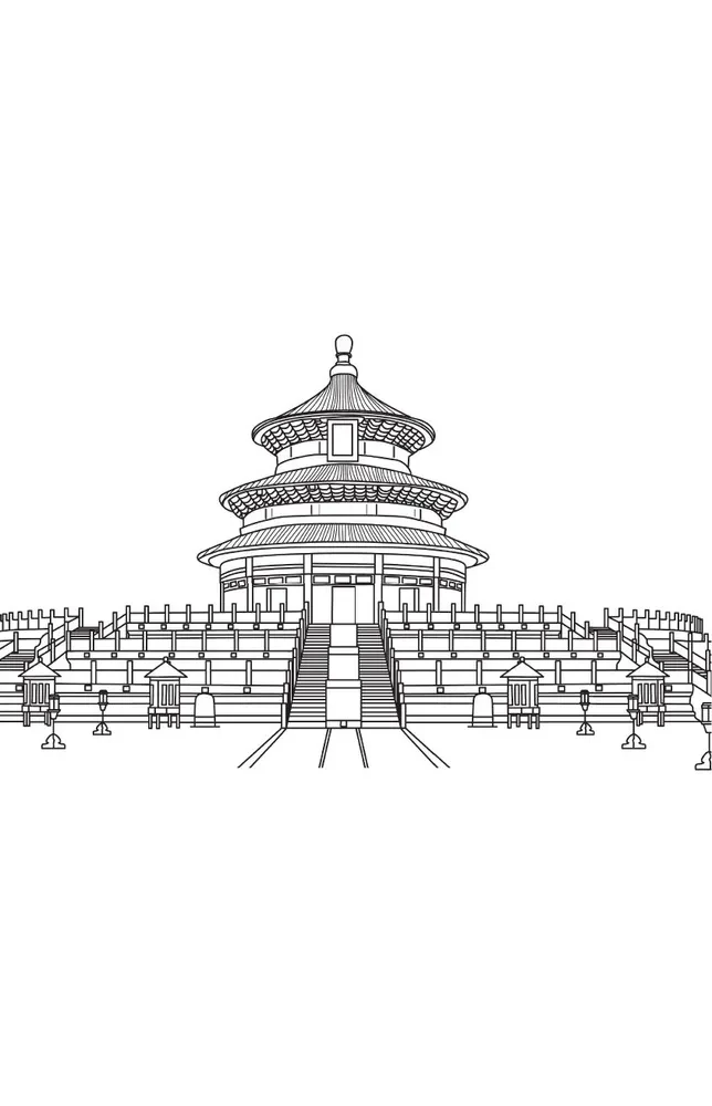 China. Der Weg zu den Himmlischen. Anti-Stress Ausmalbuch
