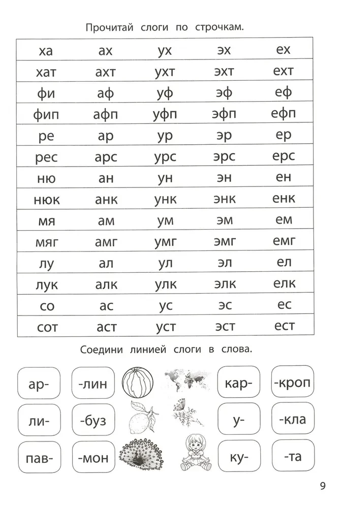 Слоговые таблицы