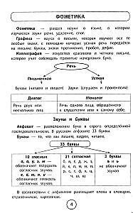 All the rules for elementary school in tables and diagrams: Russian language, English language, mathematics, world around us