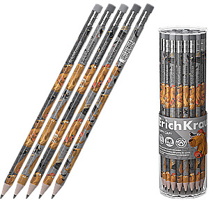 Schwarzer Graphitbleistift mit Radiergummi, HB