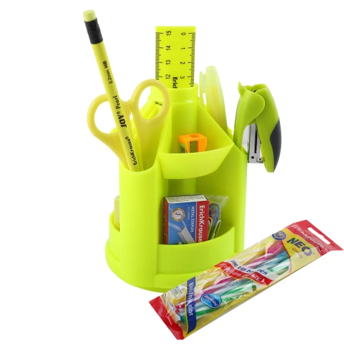 Kontoritarvete komplekt, 14 eset, pööratav, kollane, Mini Desk, Neon Solid