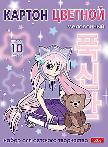 Krāsainā kartona komplekts - Neko-Tjan_Anime, A5, glancēts, 10 lapas