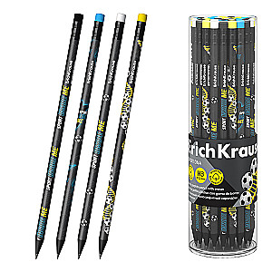 Schwarzgraphit Bleistift aus Kunststoff - Sport DNA, rund, mit Radiergummi, HB, in verschiedenen Designs