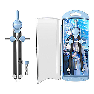 Cyrkiel ErichKrause Manga, (metalowy cyrkiel i wymienny ołówek), etui, niebieski