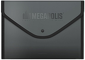 Button Folder Plastic - MEGAPOLIS, A4, Opaque, Assorted