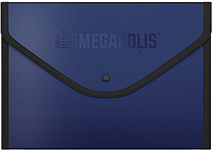 Button Folder Plastic - MEGAPOLIS, A4, Opaque, Assorted